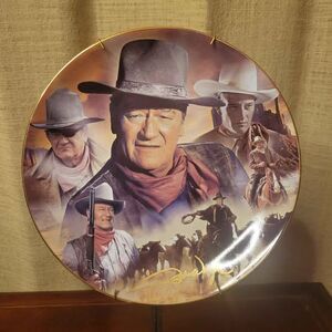 Vintage John Wayne commemorative collector plate titled “The Duke’s Centennial”